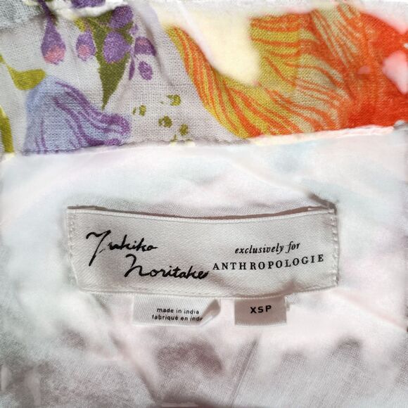 Yukiko Noritake x Anthropologie One-Shoulder Mini Shift Dress Floral XS Petite - Picture 3 of 6